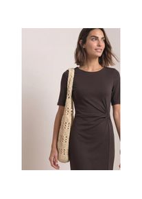 Street One, Unisex, Street One Midikleid Ohne Taschen Sommerkleid aus Jersey in Wickel-Optik, schwarz coffee, 34, N-Gr, Jerseykleid von Street One