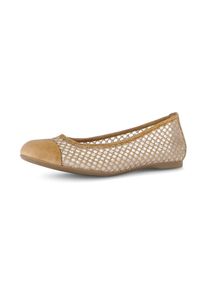 Gabor, Unisex, Ballerina Fr&uuml;hlingsschuh, Schlupfschuh in sommerlicher H&auml;keloptik, braun, 42, S&uuml;sser Ballerina in runder Form