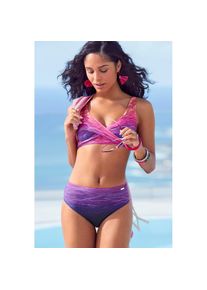 Lascana, Unisex, Lascana Triangel-Bikini mit Farbverlauf, marine, pink, 34, Cup B, In Wickeloptik
