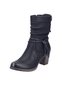 Rieker, Unisex, Cowboy Stiefelette , Westernstiefelette, Stiefelette mit Slouchy-Schaft, schwarz, 38, Mit Zierschn&uuml;rung und -b&auml;nder