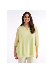 sheego, Unisex, Longbluse, pistazie, 52, mit Bl&uuml;ten-Applikationen