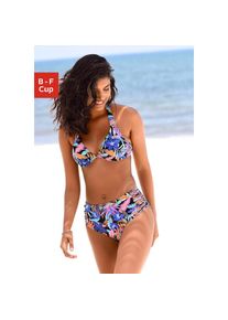 Bench., Unisex, B&uuml;gel-Bikini-Top &raquo;Pitch&laquo; mit tropischem Design, schwarz, bedruckt, 42, Cup E, In sommerlichem Look