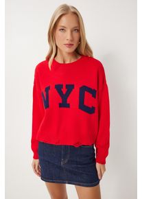 Happiness İstanbul Pullover Damen Gr&ouml;&szlig;e XS/XL navy / rot