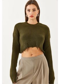 Bianco Lucci Pullover Damen Gr&ouml;&szlig;e XS/XL oliv