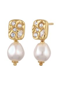 Elli Ohrringe 'Vintage Pearl' Damen Gr&ouml;&szlig;e One Size gold / transparent / perlwei&szlig;
