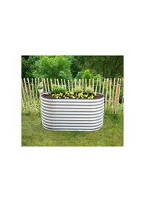 WESTMANN, WESTMANN Hochbeet &raquo;Oval&laquo; BxTxH: 160x80x82 cm, silber, silberfarben, Stahl, B/H/T: 160 cm x 82 cm x 80 cm