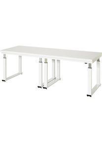 Arbeitstisch, elektrisch h&ouml;henverstellbar - Tragkraft 600 kg, H&ouml;he 740 - 1140 mm, Hartlaminatplatte, BxT 2500 x 900 mm Rau