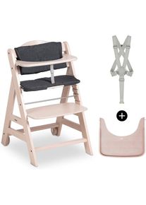 hauck, Hochstuhl &raquo;Beta+&laquo; () mit Holzr&auml;dern, wei&szlig;washed, anthrazit, Kunststoff, Massivholz, Polyester, Stahl, B/H/T: 48 cm x 79 cm x 58 cm