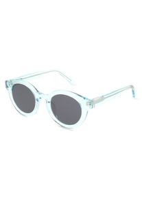 Fielmann Q 083 SUN FLEX CL TANI | Lunettes de soleil unisexe | Ronde | Monture: Polyallyldiglycolcarbonate (CR39) Bleu Transparent | Couleur du verre: