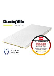 Dunlopillo, Topper &raquo;Elements, Premium Viscotopper 90x200 & 140x200 cm&laquo; Matratzentopper Made in EU Geeignet f&uuml;r Boxspringbetten, wei&szlig;, Polyester, B/L: 