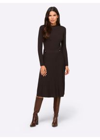 Heine Witt Damen Strickkleid mit Zierriegel, schoko, Gr&ouml;&szlig;e 40, 95% Viskose, 5% Elasthan
