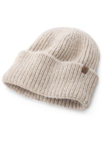 Pure Rippenstrickm&uuml;tze mit Babyalpaka Creme
