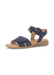 Gabor, Unisex, Keilsandalette &raquo;Rhodos&laquo; Sommerschuh, Komfortschuh mit Klettverschl&uuml;ssen, G-Weite, blau, 37, Sandalette mit Klett unter der Zierschnalle
