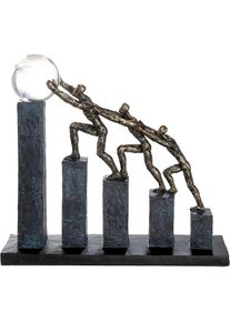 Gilde, Gilde Skulptur &raquo;Skulptur Teamwork bronzefarben&laquo; Gemeinschaft Zusammenhalt Partnerschaft Symbolkraft Motivation, bronzefarben, schwarz, 