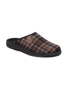 Rohde, Unisex, Pantoffel &raquo;SOLTAU&laquo; Hausschuh, Clog, Wohlf&uuml;hlschuh zum Schlupfen, schwarz, braun kariert, 40, Pantoffel mit Karomuster