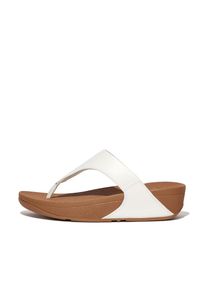 fitflop, Unisex, Dianette &raquo;LULU LEATHER TOEPOST&laquo; Zehentrenner, Pool Slides, Pantolette, Badeschuh mit Keilabsatz, wei&szlig;, 42, Casual Slides f&uuml;r den 