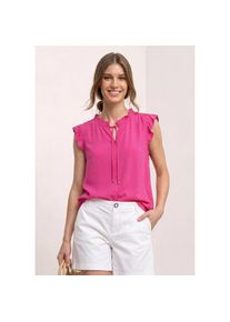 Street One, Unisex, Street One Shirtbluse Sommertop - Split Neck mit R&uuml;schen und B&auml;ndern, magenta dream, 46, Bluse f&uuml;r Unisex von Street One