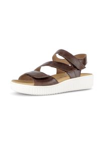 Gabor, Unisex, Riemchensandale Plateau, Bequemschuh, Sandalette, Sommerschuh mit Ziern&auml;hten, nussbraun, 44, Sandalette mit drei regulierbaren 