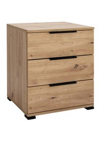 CARRYHOME Nachttisch , Eiche Artisan , Kunststoff , 3 Schublade(n) Schubladen , 50x56x38 cm , Schlafzimmer, Nachttische