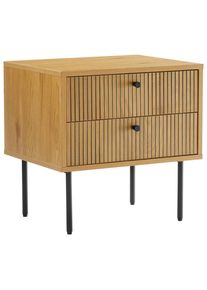 CARRYHOME Nachttisch , Schwarz, Eichefarben , Metall, Holzwerkstoff , 2 Schublade(n) Schubladen , 50x50x40 cm , Typenauswahl, umfangreiches Zubeh&ouml;r erh&auml;ltlich , Schlafzimmer, Nachttische