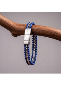 Holzkern Offroad Armband Herren Grau und Tigerauge