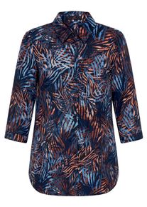 Emilia Lay - Long-Bluse mit 3/4-Arm, blau, Gr. 42, Baumwolle