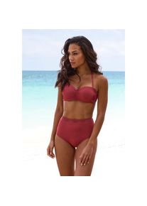s.Oliver, Unisex, s.Oliver B&uuml;gel-Bandeau-Bikini-Top &raquo;Aiko&laquo; mit H&auml;keloptik, rostrot, 36, Cup E, Modische Lasercut-Kante