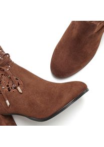 Lascana Witt Damen High-Heel-Stiefelette, dunkelbraun, Gr&ouml;&szlig;e 36, 100% Textil