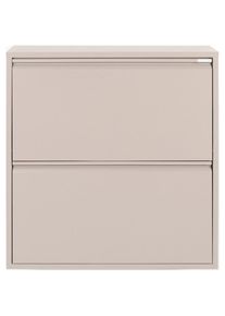 SPINDER DESIGN, Schuhschrank &raquo;Billi Schuhklapper&laquo; Metall, Breite 75 cm, H&ouml;he 77,5 cm, 2 Klappen, silky taupe, Metall, B/H/T: 75 cm x 77,5 cm x 23 cm