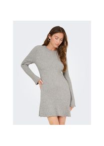 Only, Unisex, Only Minikleid &raquo;ONLMICHELLA LS O-NECK DRESS KNT&laquo; Sommerkleid, medium grau melange, M, N-Gr, Strickkleid in Midil&auml;nge von Only