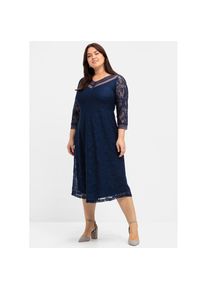 sheego, Unisex, Spitzenkleid &raquo;Abendkleid&laquo;, marine, 46, Normalgr&ouml;ssen