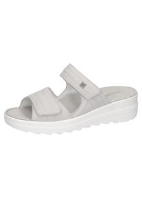 Waldl&auml;ufer Waldl&auml;ufer, Unisex, Pantolette &raquo;H-IZZY&laquo; Sommerschuh, Hausschuh, Bequemschuh in Komfortweite H (= sehr weit), hellgrau, 3,5 (36), Pantolette mit zwei 