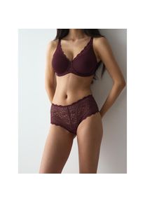Triumph, Unisex, Slip &raquo;Amourette Maxi&laquo; Stretch-Spitze, claret, 36, Klassischer Maxi Slip aus ikonischer Amourette Spitze