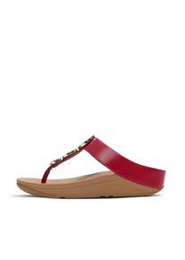 fitflop, Unisex, Dianette &raquo;HALO BEAD-CIRCLE METALLIC TOE-POST SANDALS&laquo; Pool Slides, Pantolette mit d&auml;mpfender Zwischensohlentechnologie, rot, 36, 