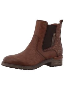 Mustang Shoes, Unisex, Winterstiefelette &raquo;Gelja&laquo; Stiefelette, Winterboots mit Anziehlasche, cognac, 36, Chelseaboots im klassischen Design!