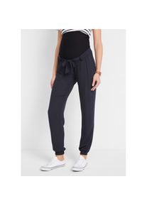 bonprix, Unisex, bonprix Umstandshose aus Viskose Cr&ecirc;pe, elastischer Bund mit Bindeband, lockere Passform, schwarz, 40, N-Gr, Luftiges Viskose Cr&ecirc;pe-