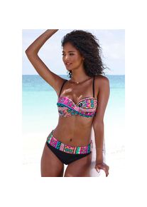 Buffalo, Unisex, B&uuml;gel-Bandeau-Bikini mit farbenfrohen Design, pink bedruckt, 40, Cup A, Farbenfrohes Design