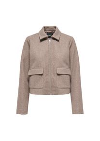 Only, Unisex, Only Kurzjacke &raquo;ONLVELA ZIP SHORT JACKET OTW&laquo;, taupe gray detail:melange, XS, Kurze Jacke von Only