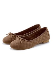 Lascana, Unisex, Lascana Ballerina &raquo;Slipper, Schl&uuml;pfschuh, Freizeitschuh, Slip-On-Sneaker,&laquo; mit eleganter Schleifenapplikation VEGAN, cognacfarben, 42