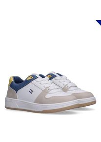 Tommy Hilfiger, Unisex, Sneaker Basket Sneaker, Halbschuh, Schn&uuml;rschuh im Retro Look, beige, bunt, 36, Skater Sneaker mit farbharmonischen 