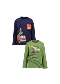 Blue Seven, Unisex, Langarmshirt Packung, 2 Baumwolle, mit aufgesetzter Tasche und beweglicher Applikation, multipack 1, 128, Longsleeve von Blue 