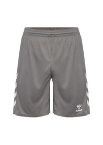 Hummel, Unisex, Hummel Trainingsshorts &raquo;HMLCORE 2.0 SHORTS&laquo; mit Seitentaschen, schnelltrocknend, atmungsaktiv, aus Interlock-Stoff, steel gray, wei&szlig;, 