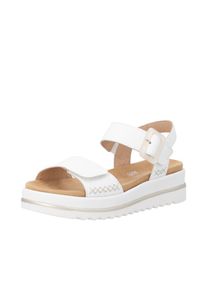 Remonte, Unisex, Plateausandaletten Sommerschuh, Keilsandale mit praktischen Klettverschl&uuml;ssen, sanftes wei&szlig;, 42, Sandalette mit dekorativer 