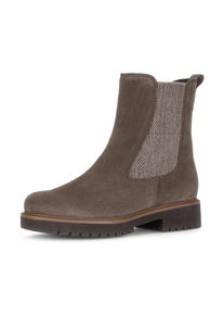 Gabor, Unisex, Chelseaboots &raquo;KOS&laquo; Blockabsatz, Stiefelette in Komfortweite H (= sehr weit), taupe, 36, L&auml;ssiger Chelseaboots mit zus&auml;tzlichem 