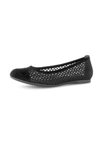 Gabor, Unisex, Ballerina Fr&uuml;hlingsschuh, Schlupfschuh in sommerlicher H&auml;keloptik, schwarz, 38,5, S&uuml;sser Ballerina in runder Form