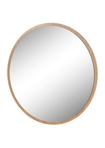 Mid.you Wandspiegel , Eichefarben , Holz, Glas , Asteiche,Asteiche , furniert,furniert , rund , 75x75x2 cm , Spiegel, Wandspiegel