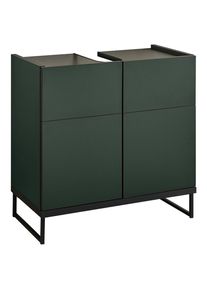 Mid.you Waschbeckenunterschrank , Gr&uuml;n, Schwarz , Metall , 60x59.4x31 cm , stehend , Badezimmer, Badezimmerschr&auml;nke, Waschbeckenunterschr&auml;nke