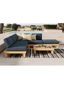 Ambia Garden Loungegarnitur , Grau, Naturfarben , Metall, Kunststoff, Textil , 6-teilig , F&uuml;llung: Polyester,Schaumstoff , eckig , 237x160 cm , Gartenm&ouml;bel, Loungem&ouml;bel, Lounge-Serien
