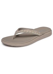 Skechers, Unisex, Zehentrenner &raquo;MEDITATION LUXE-&laquo; Strandschuh, Sommerschuh, Badeschuh mit Glitzersteinchen, taupe, multi, 35, Perfekt f&uuml;r Sonne, 