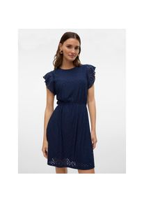 V&eacute;ro Moda Vero Moda, Unisex, Minikleid &raquo;VMTASSA SL FRILL SHORT DRESS JRS NOOS&laquo; Materialmix, regular fit, navy blazer, XL, N-Gr, Kurzes Kleid aus Spitze von Vero